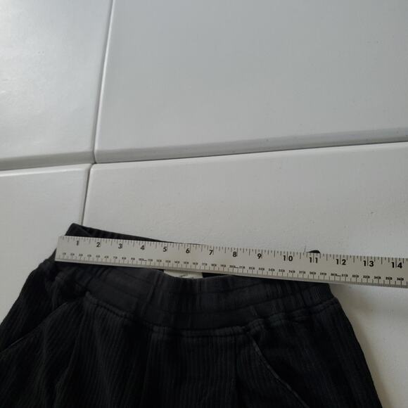Varley Pants Womens Small Black Ribbed Joggers Cuffed Sweatpants Lounge Cozy - Picture 7 of 8